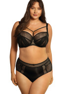 Σουτιέν Ewa Bien B171 balconette σε μαύρο για μεγάλο στήθος με ενισχυμένη στήριξη